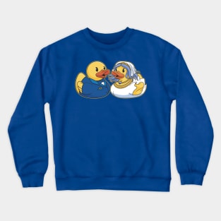 Cute Bride and Groom Rubber Duckies Squeaky Duck Wedding Gift Crewneck Sweatshirt